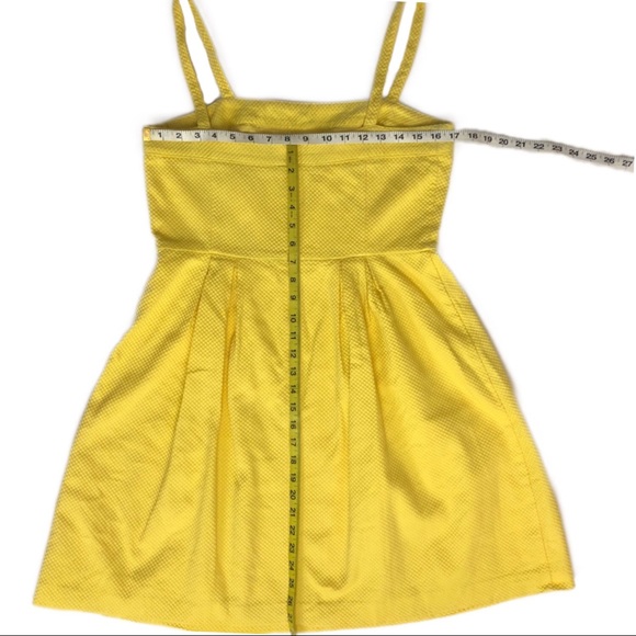 LOFT | Pleated Yellow Honeycomb Textured Sundress - Picture 8 of 8